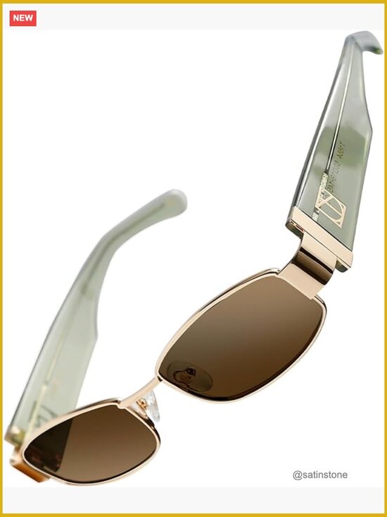 Retro Oval Polarized Sunglasses UV400 Protection Acetate Metal Frame main image 5